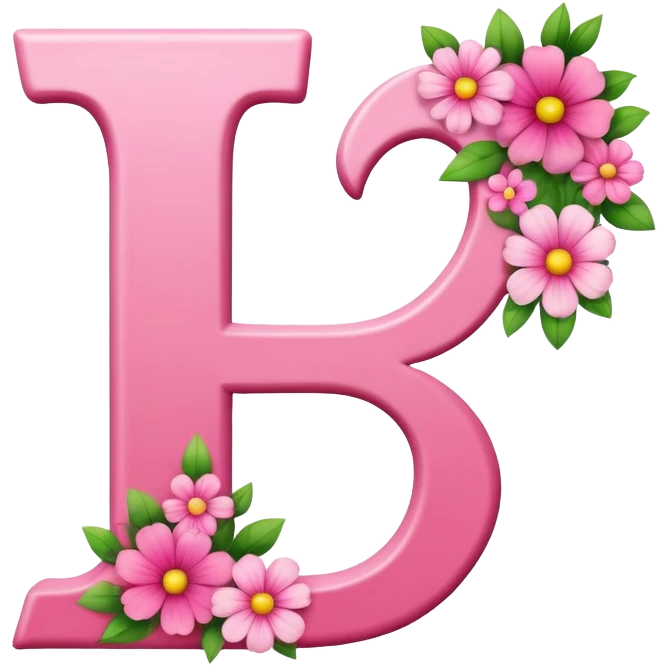 Pink, romantic, flowery, the letter “f” emoji