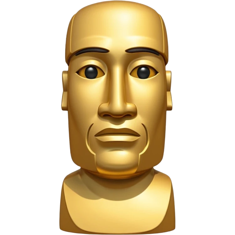 Golden Moai Slightly sideways view emoji