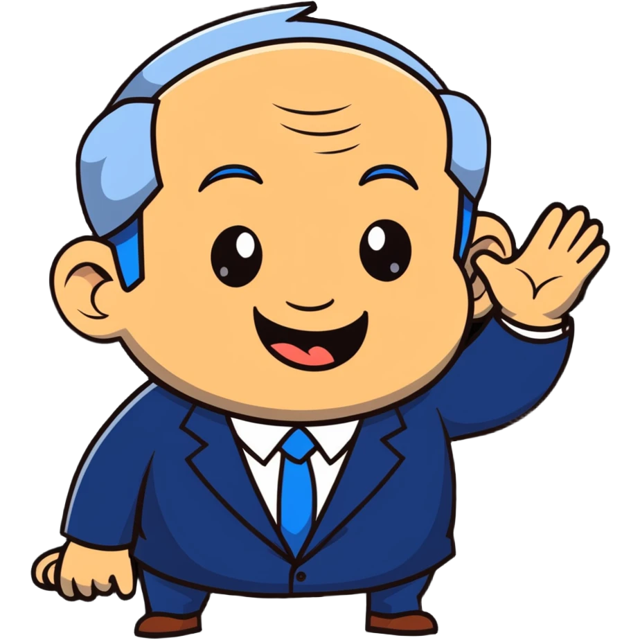 Benjamin Netanyahu shaking his head and laughing emoji