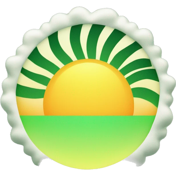 Half sun green rising pasok emoji