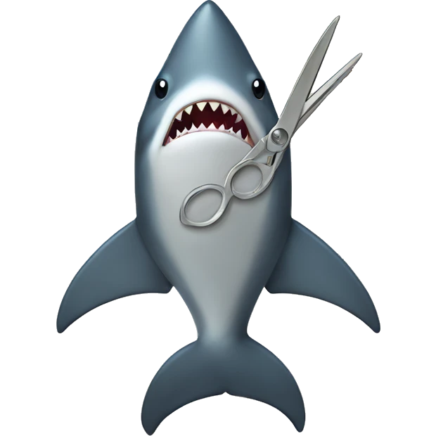 Shark with scissors  emoji