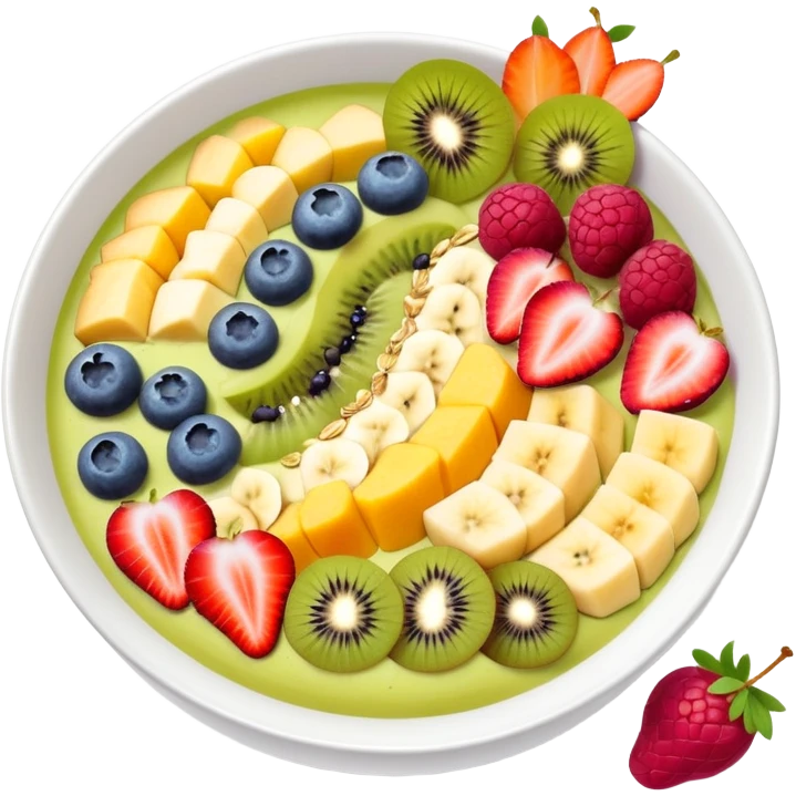 smoothie bowl with fruits and toppings emoji