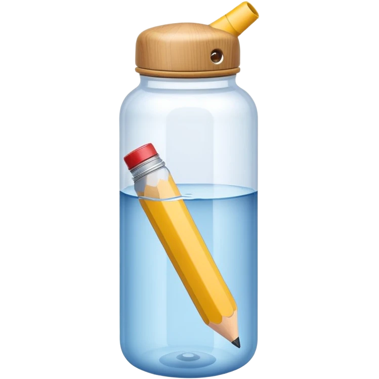 a water bottle pencil emoji