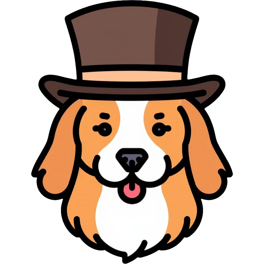 dog wearing a top hat emoji