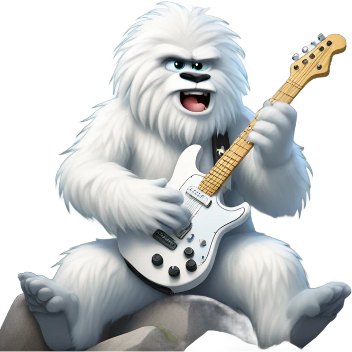 A yeti playing guitar emoji