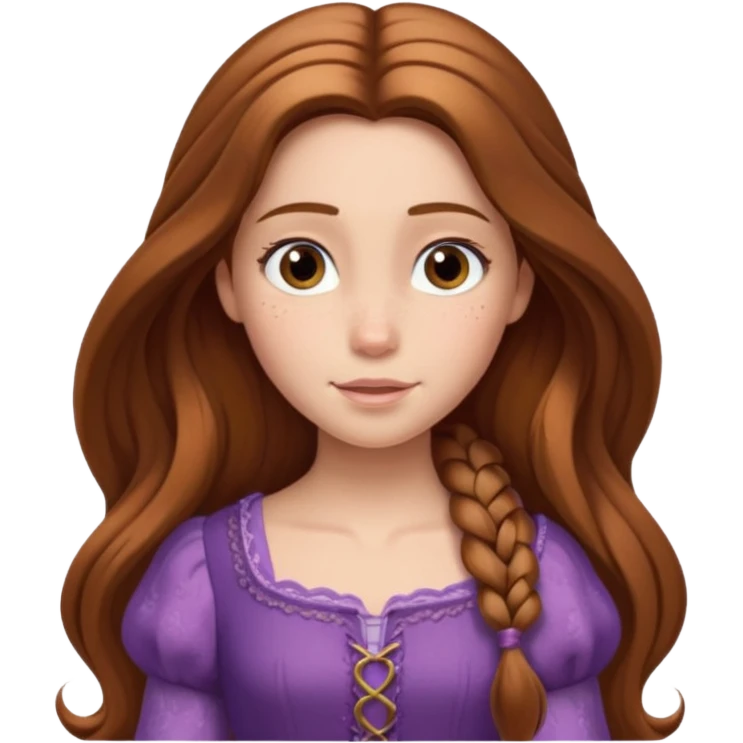 Rapunzel con el pelo marrón emoji