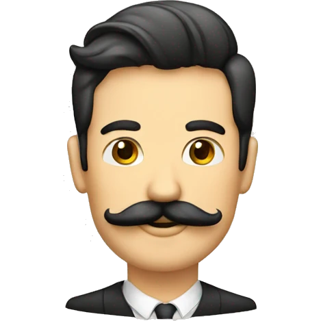 Señor con bigote y pelos de punta emoji