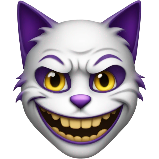 A cat with the face of the joker emoji