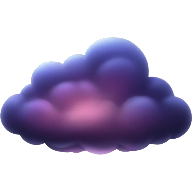 Dark iridescent cloud glowing emoji