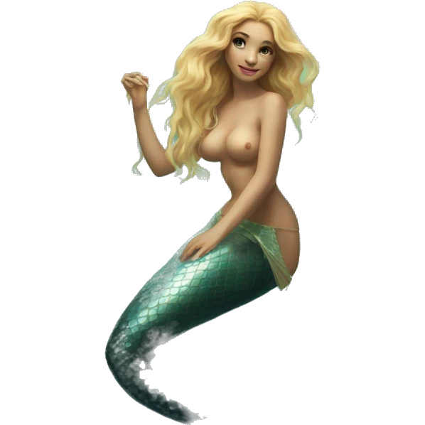 Painting of a beautiful mermaid emoji