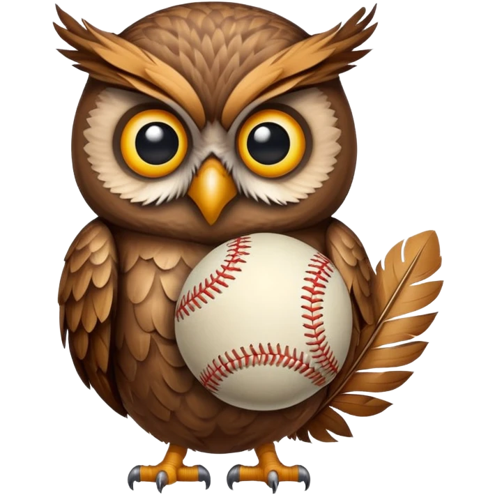 Owl with softball  emoji