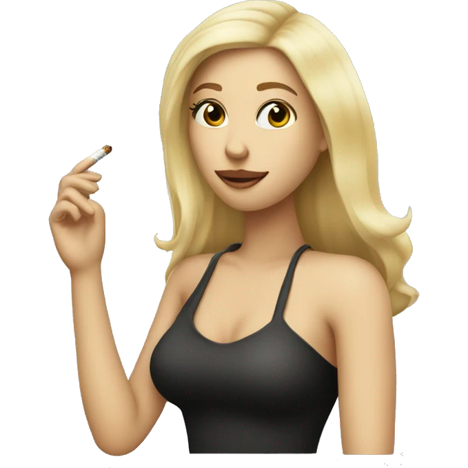 Blonde girl with medium long hair smoking a sigarette  emoji