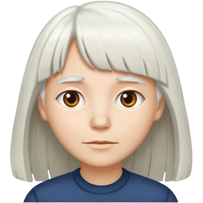 little longer white hair and bangs emoji