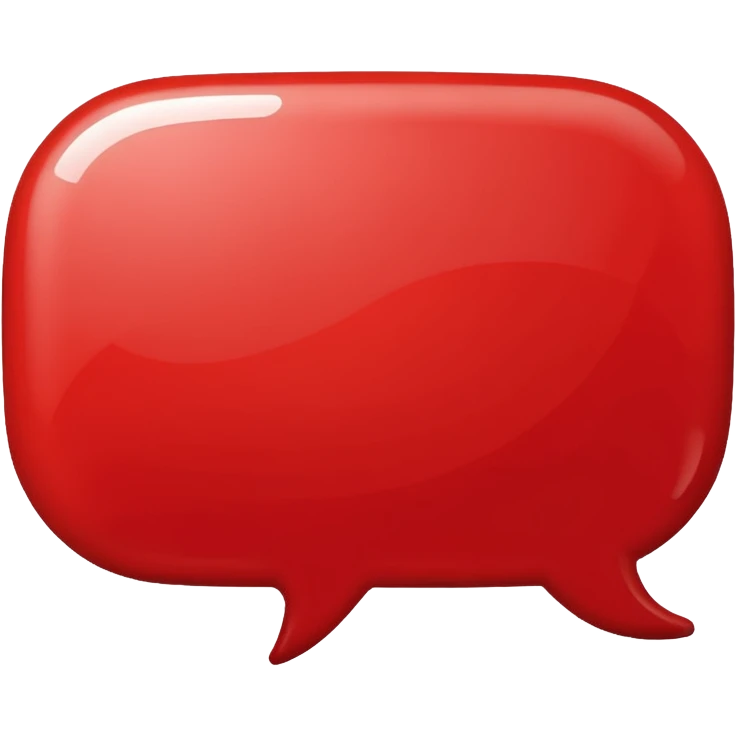 empty red speech bubble, no text, no face, nothing inside emoji