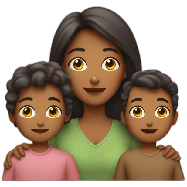 Mom with 2 boys  emoji