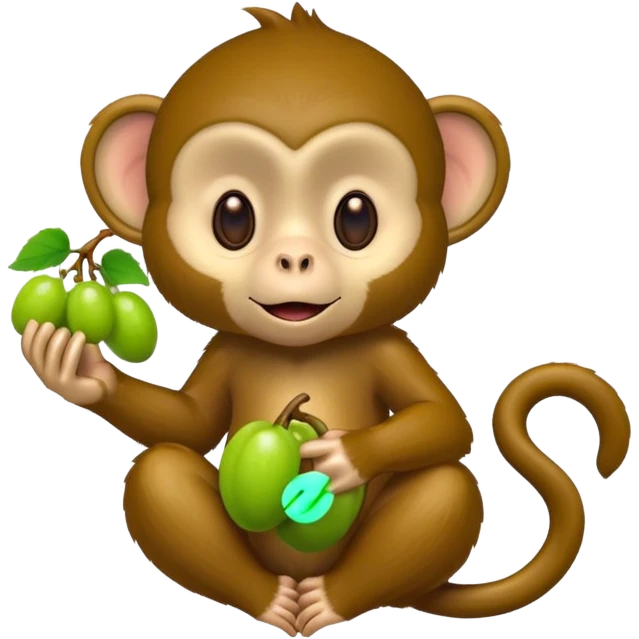 Monkey holding grape emoji