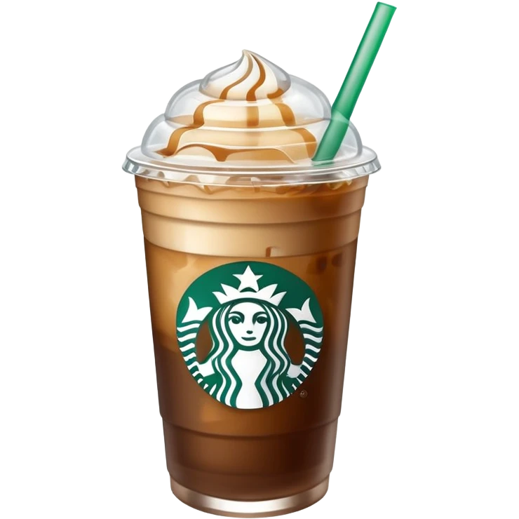 Starbuck ice coffee with ice cubes emoji