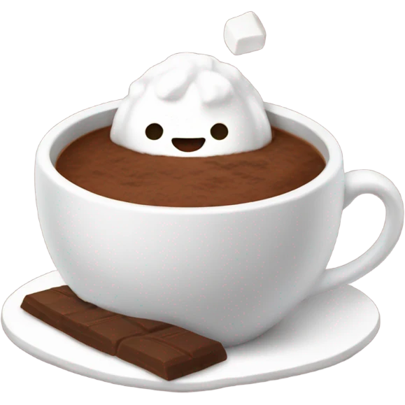cocoa with marshmallow in cozy cup emoji
