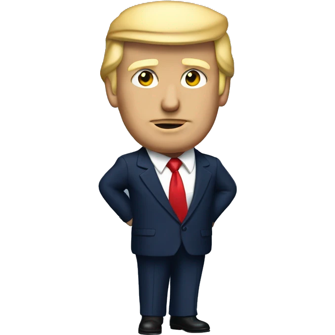 Donald Trump with navy suit and red tie  emoji