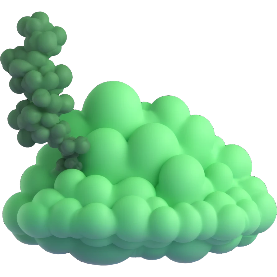 rising cloud of green smoke after explosion emoji