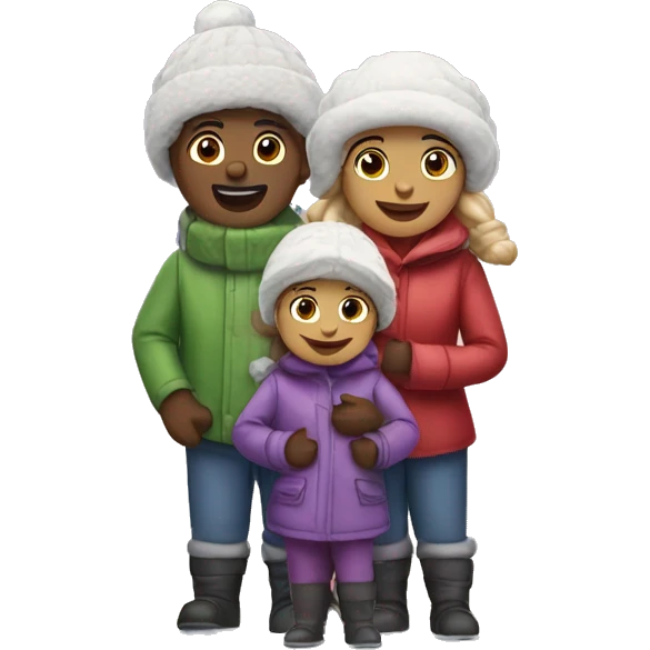 Family of 3 on North pole  emoji