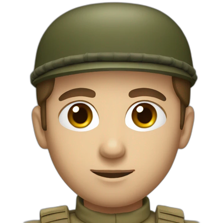 A white Palestinian soldier with brown hair  emoji