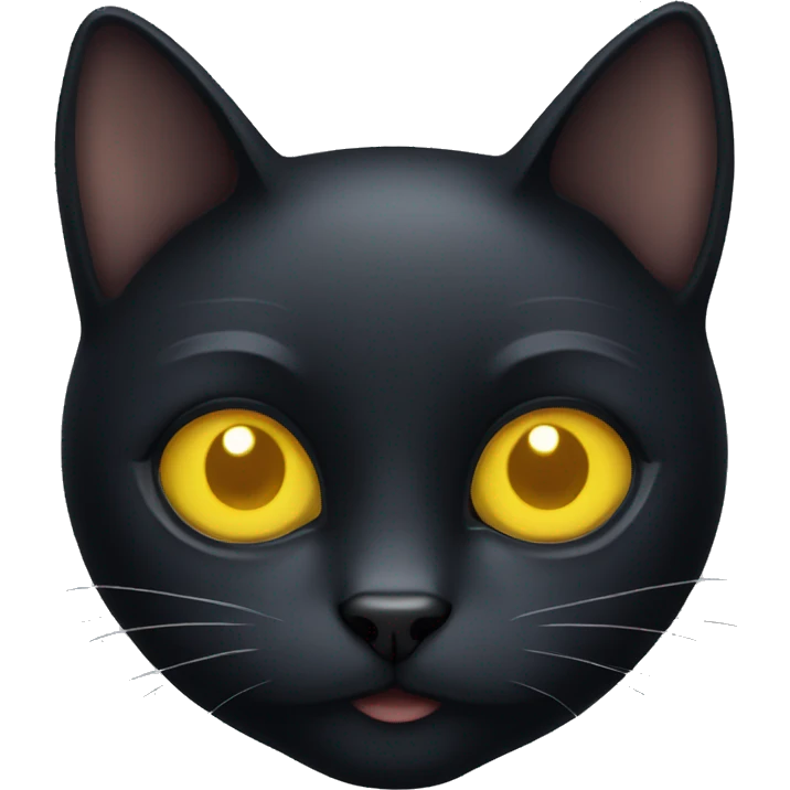 Black cat with yellow eyes, and fair emoji