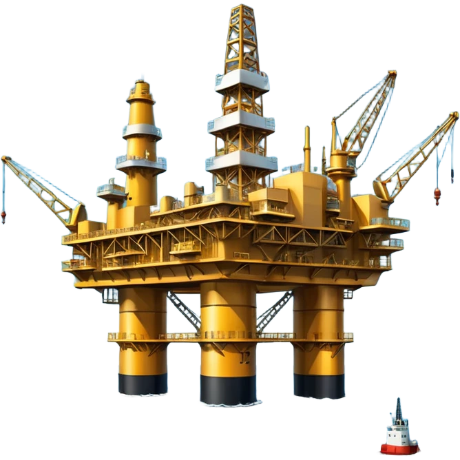 Oil platforms in the ocean beautiful big full scenic scenery emoji