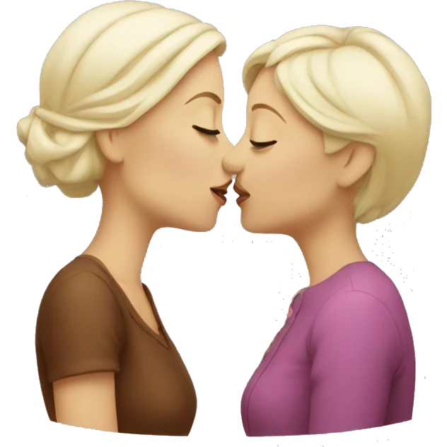 two white women kissing emoji