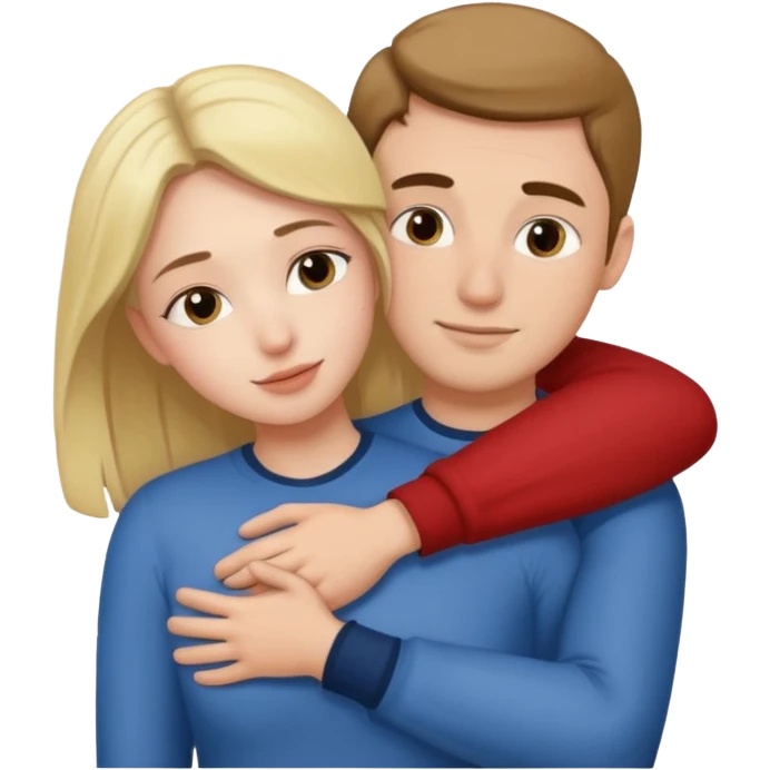 Woman hugging a man emoji