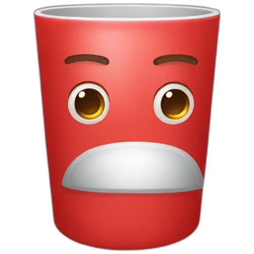 vaso rojo con cara triste emoji