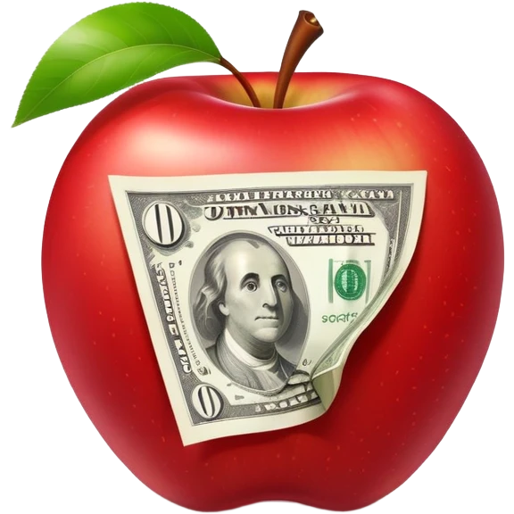 Apple with money  emoji