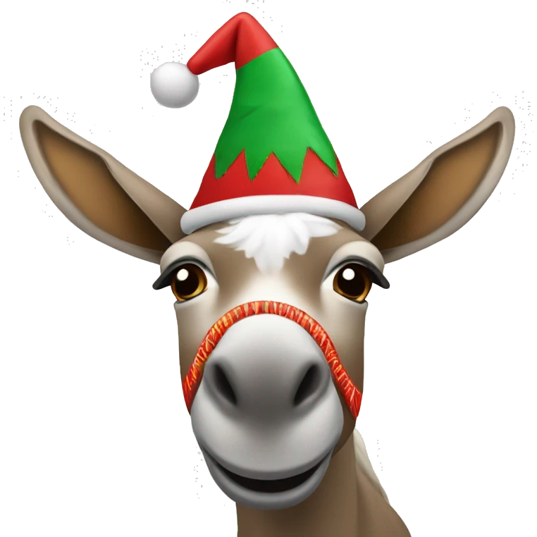 Burro con gorro de navidad  emoji