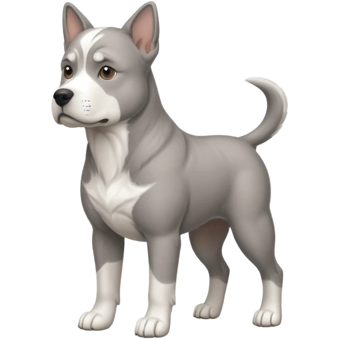 american staff dog grey & white emoji