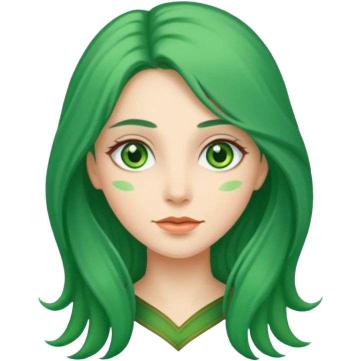 long green haired woman emoji