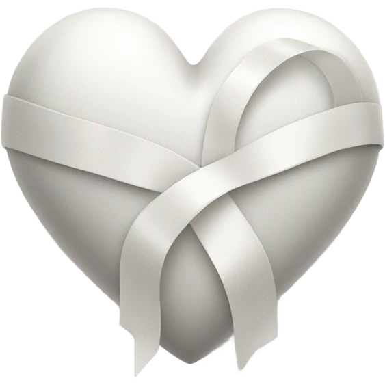 White heart with ribbon emoji