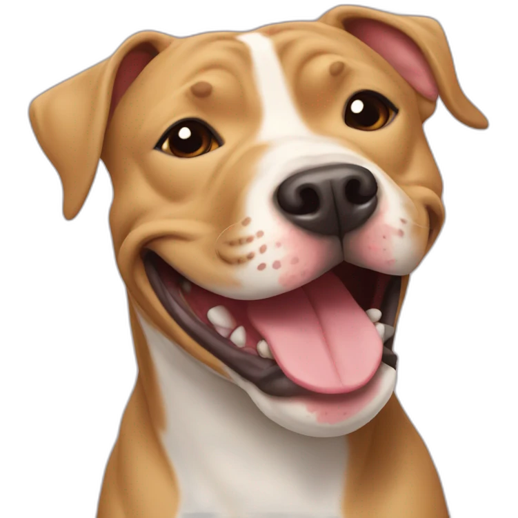 tan pit bull smiling emoji