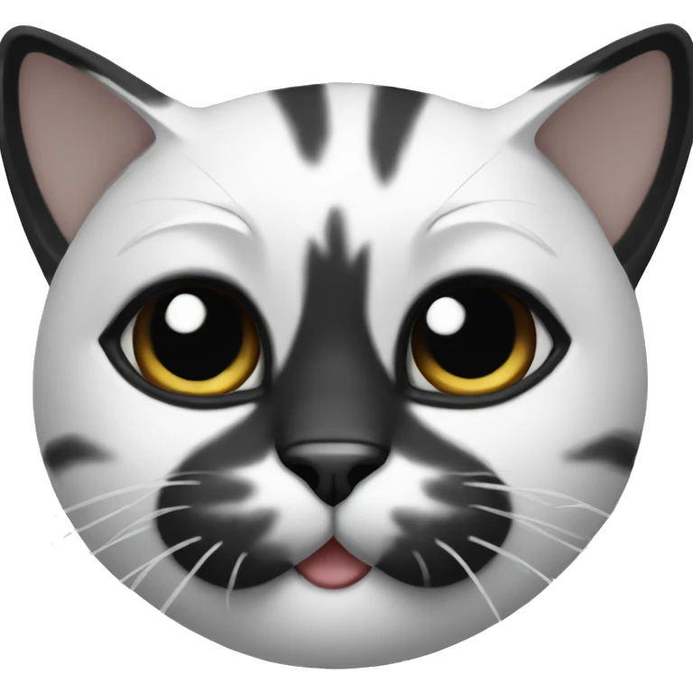 Cat black and white with black muzzle emoji
