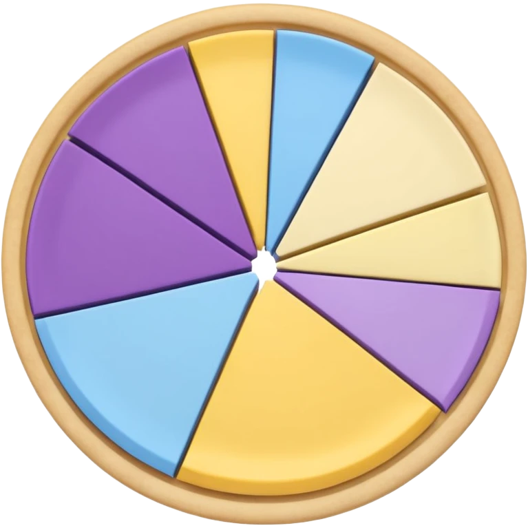 A pie chart with purple, yellow and blue colors only emoji