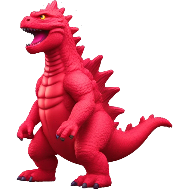 Godzilla red fluo toy emoji