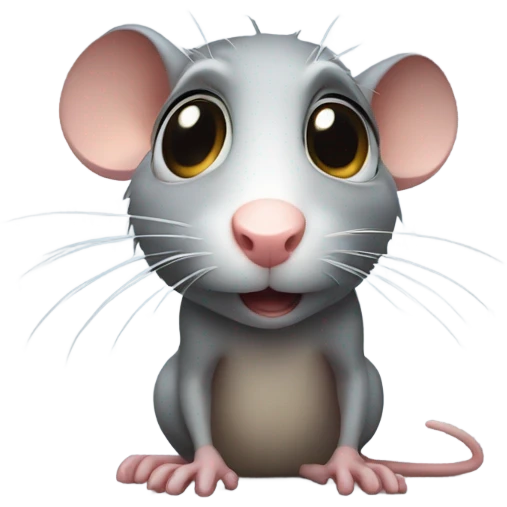 Rat with big eyes begging while looking up with a sad face emoji