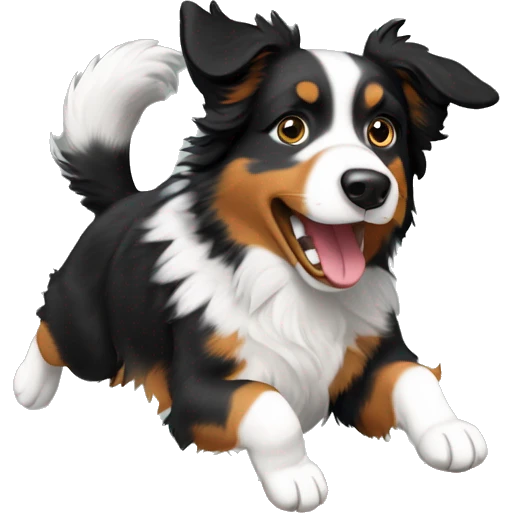 Australian shepherd jumping anvil emoji