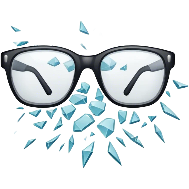 Glasses snapped in half emoji