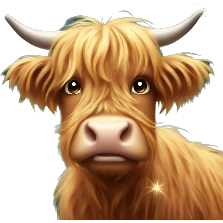 Highland cow with sparkles  emoji