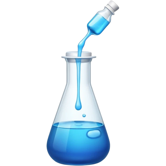 dropper bottle with a blue liquid modern emoji style emoji