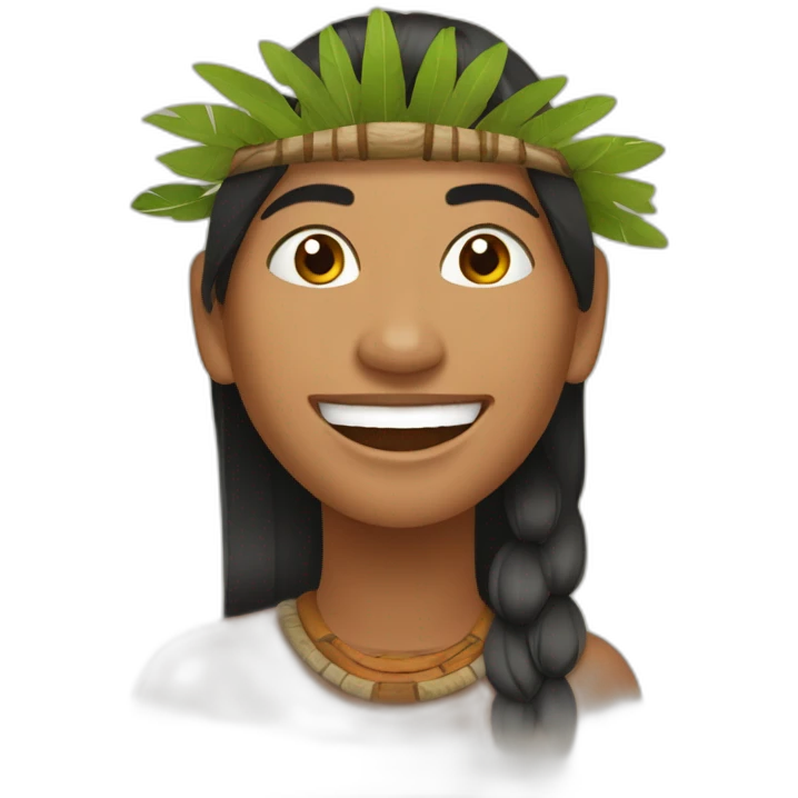 indigena de la amazonia ecuatoruiana sonriendo emoji
