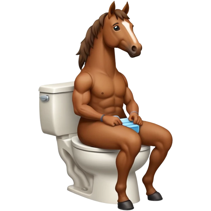 Horse sitting on the toilet emoji