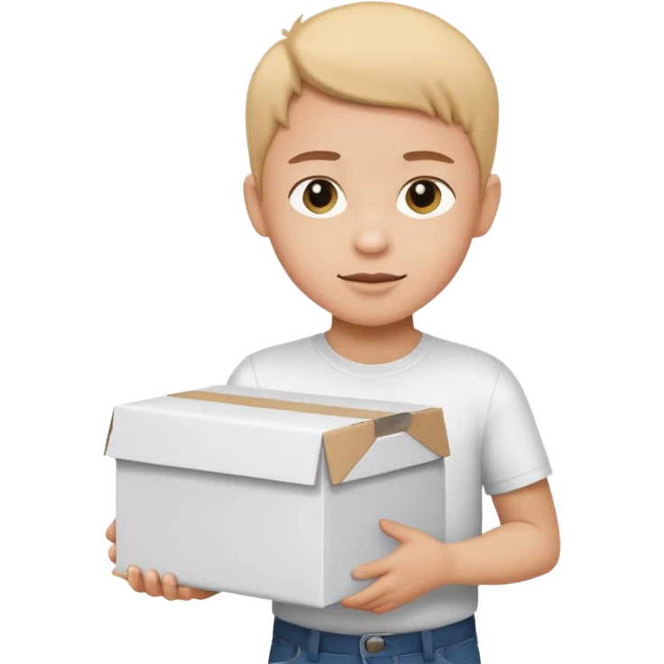 box carrier kid white shirt emoji