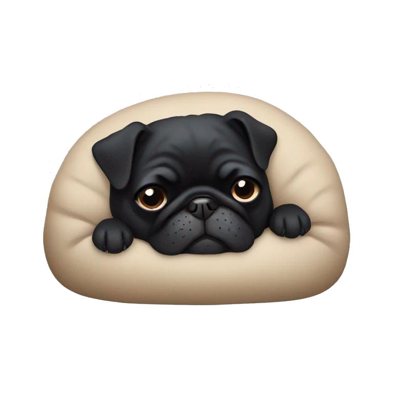 Black pug sleeping  emoji