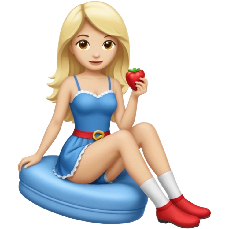 Femme blonde dans un déguisement de chaussette géante emoji
